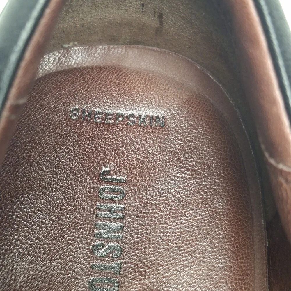 Johnston Murphy Sheepkin Y2k Square Toe Black Leather Slip-on Loafer Brazil 11M